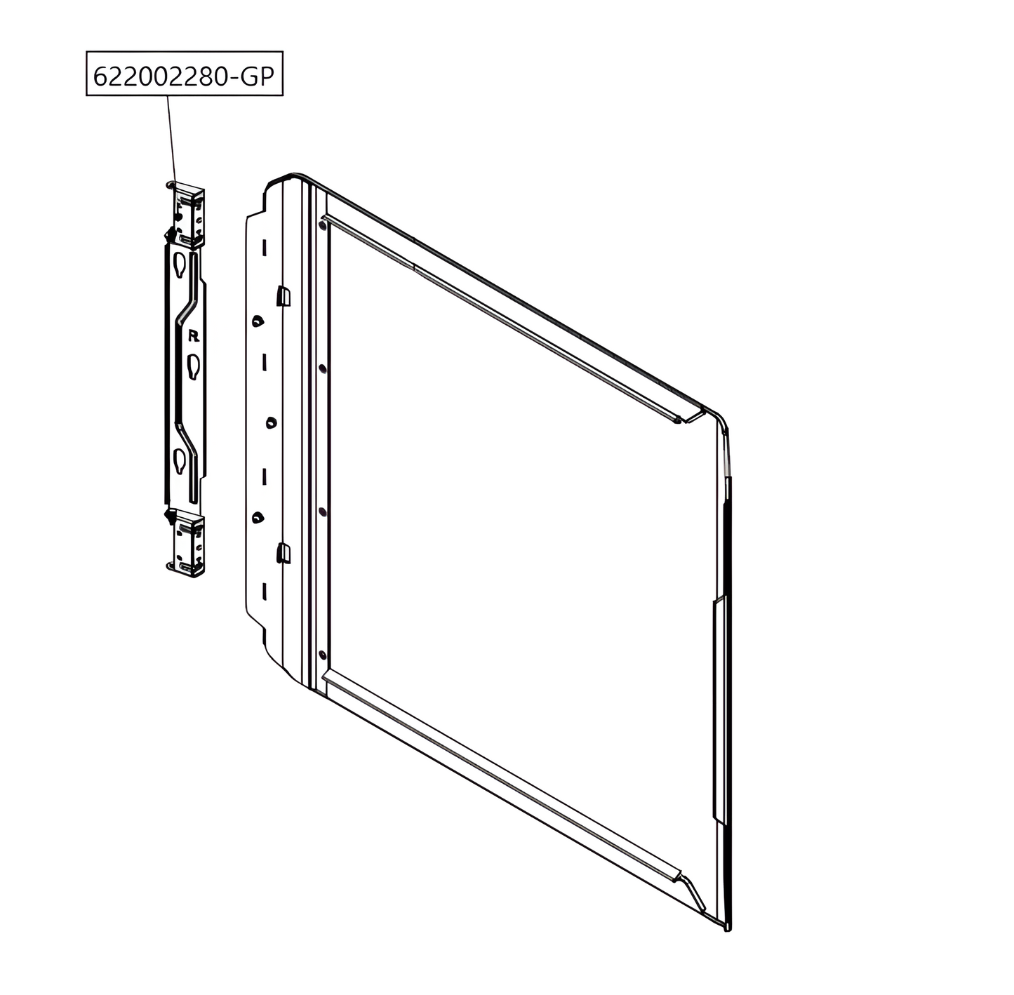 Panel lateral de bisagra (derecho) - Serie Cosmos C700