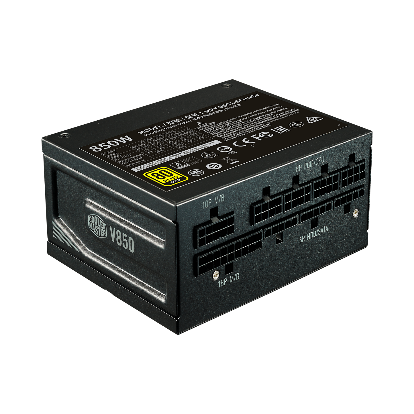 Cooler Master V850 SFX Gold - 850 Watt 80 Plus Gold SFX Power Supply - EU Powercord
