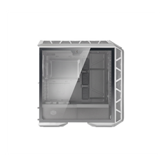 Clear tempered glass side panel with locking screw for Cooler Master MasterCase series PC towers.