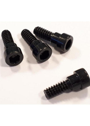 Four black #6-32 hex socket head screws for MasterBox Q300P handle bars on a white background.