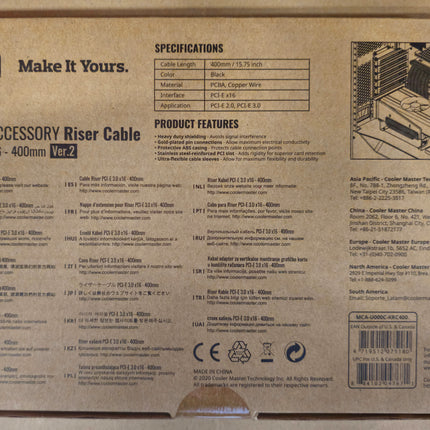Cable vertical (PCI-E 3,0 x 16 - 400 mm) - Cosmos C700M