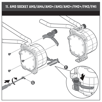 AM4/AM3+/AM2+/FM2+/FM2/FM1 Mounting Bracket Kit for MasterLiquid ML Series