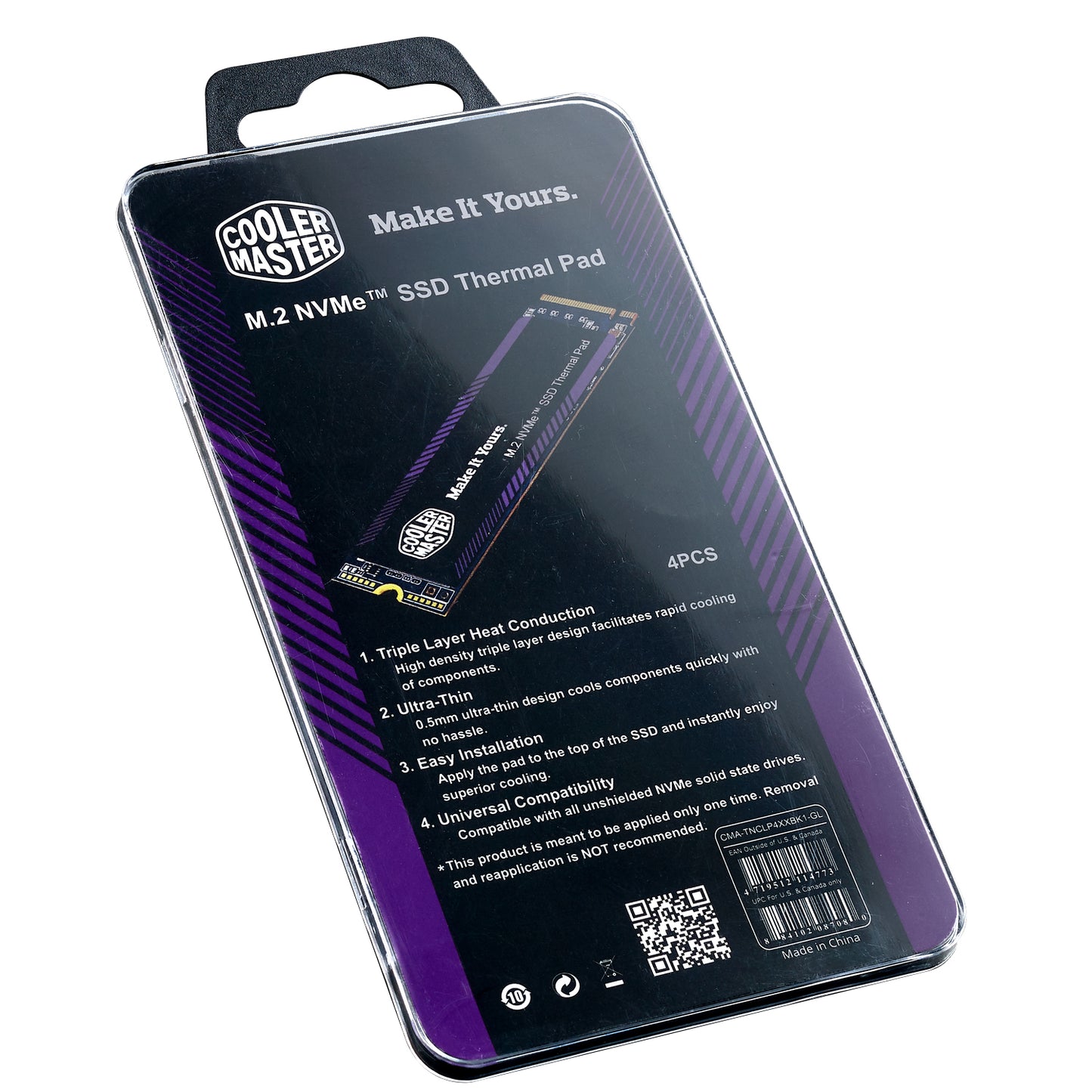 Pad Termico Universale SSD 60x18mm per Unità NVMe - 4pz