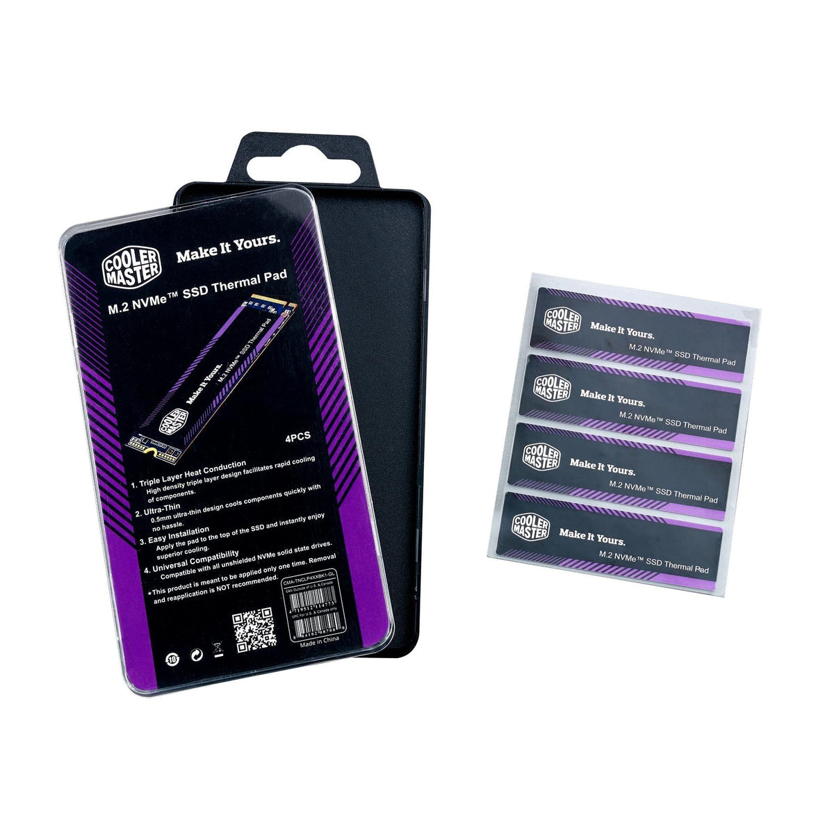 Master Storage Drive Universal SSD Thermal Pad 60x18mm for NVMe Drives - 4pcs – Cooler ...