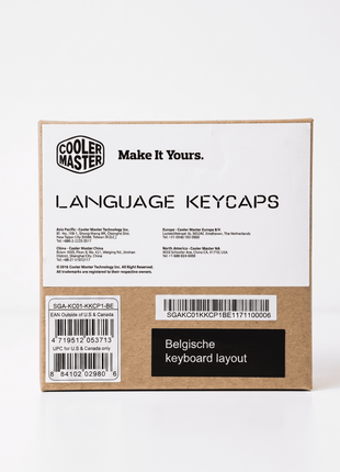 Cooler Master Language Keycaps Belgian layout packaging