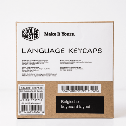 Cooler Master Language Keycaps Belgian layout packaging