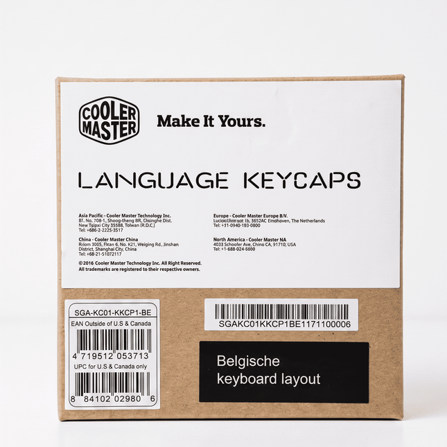 Cooler Master Language Keycaps Belgian layout packaging