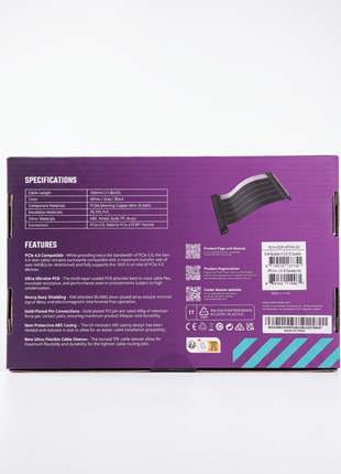 MasterAccessory Riser Cable PCIe 4.0 x16 300mm V2 White - front packaging