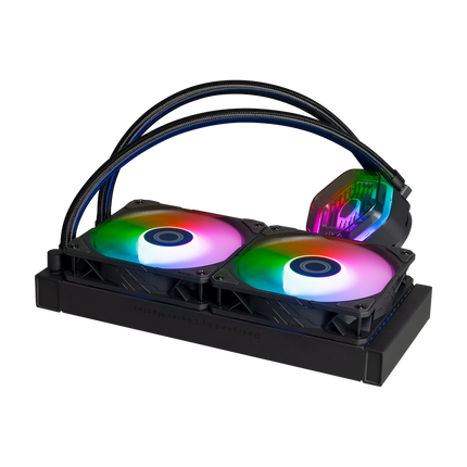Cooler Master MasterLiquid 240 Atmos ARGB - Enfriador líquido de CPU AIO de 240 mm - Negro