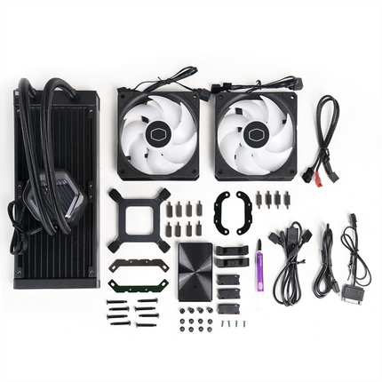 Cooler Master MasterLiquid 240 Atmos ARGB - Enfriador líquido de CPU AIO de 240 mm - Negro
