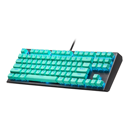 Juego de teclas retroiluminadas de doble disparo Cooler Master PBT - Verde menta - QWERTY estadounidense