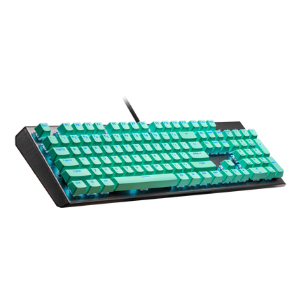 Juego de teclas retroiluminadas de doble disparo Cooler Master PBT - Verde menta - QWERTY estadounidense