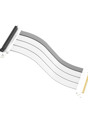 Cooler Master 300mm white PCIe 4.0 x16 riser cable with a flexible ribbon design and black connector housing.